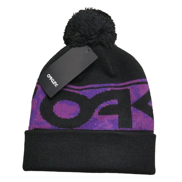 Oakley Adult Pom Beanie Wanderlust Blackout Snowboarding Ski Winter Snowboard - Picture 1 of 5